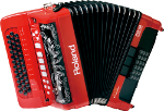 ACCORDEON DIATONIQUE NUMERIQUE ROUGE ROLAND